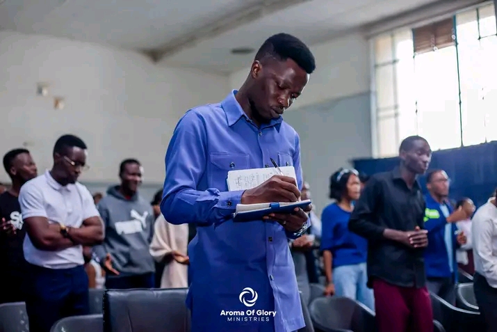 Sermon moment at Aroma of Glory Ministries